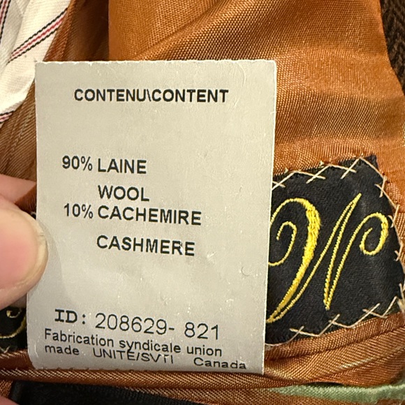 SILVERSTONE Loro Piana Herringbone Wool Cashmere Blazer Luxury Classic 42R FLAWS - Picture 8 of 16